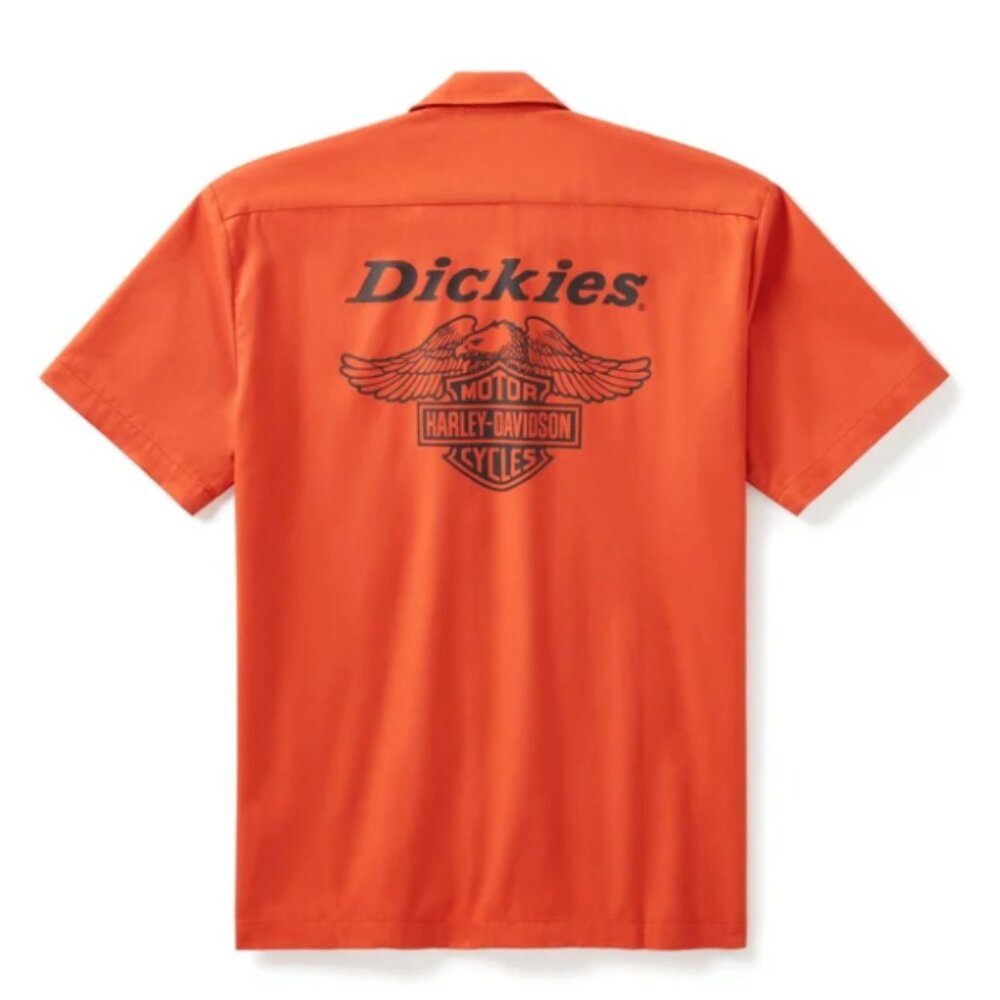 DICKIES X HARLEY DAVIDSON EAGLE SHORT SLEEVE WORK SHIRT - SIZE L